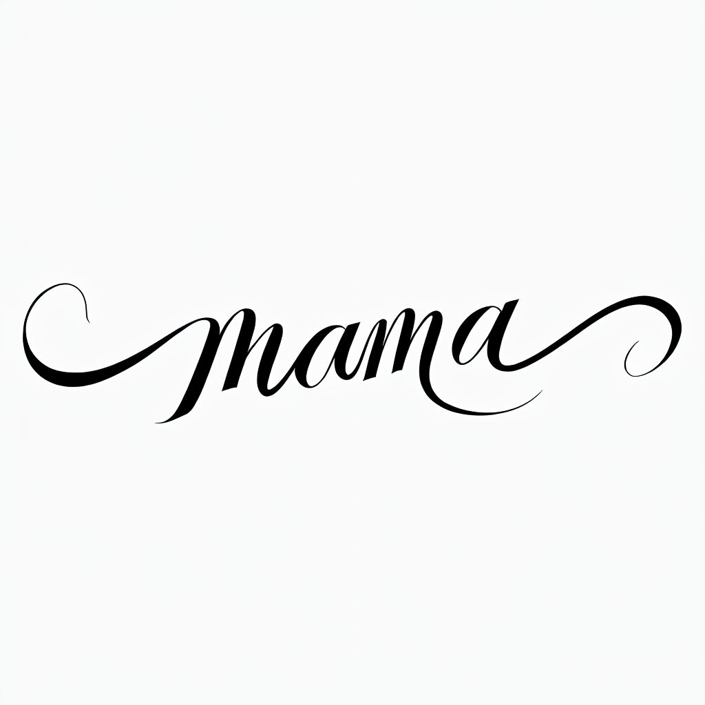 Elegant Cursive Mama Calligraphy Design Monogram