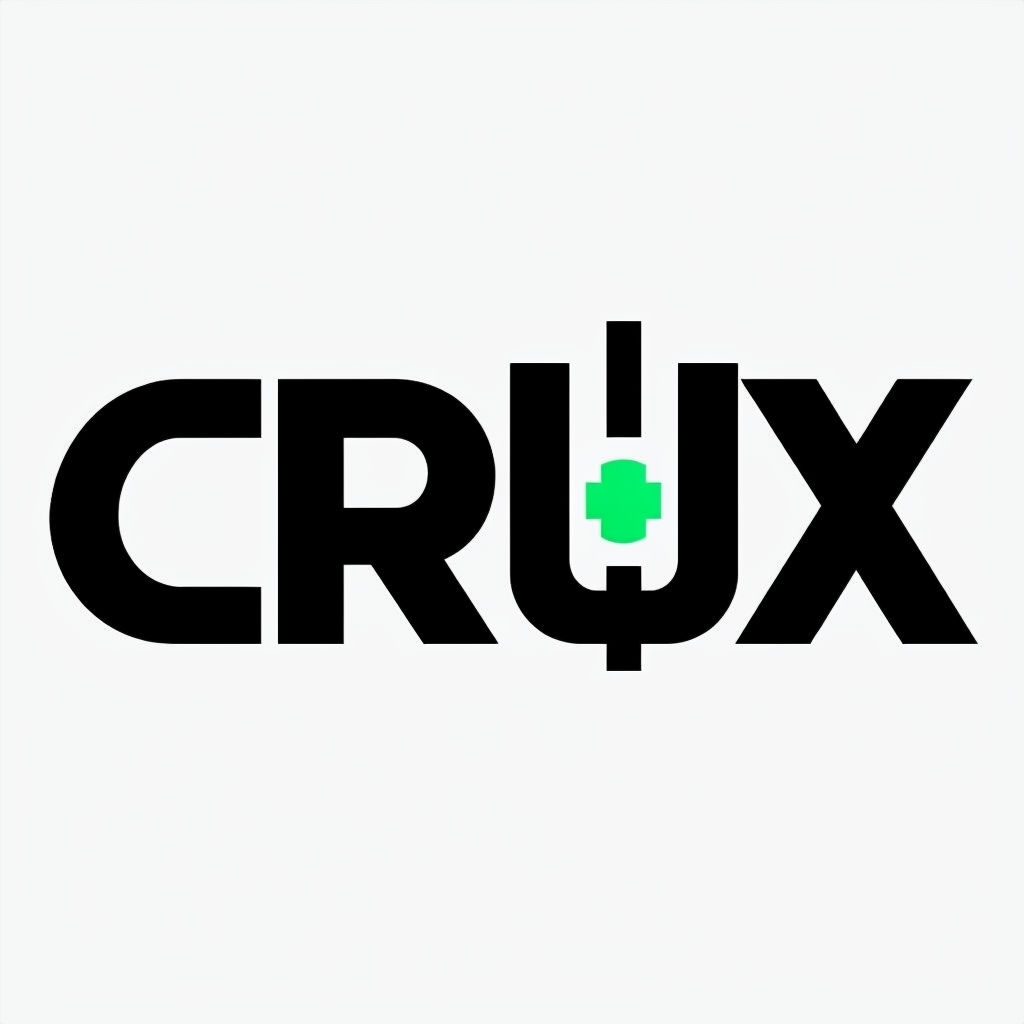 Bold Geometric CRUX Logo with Central Intersection Graphic Logo
