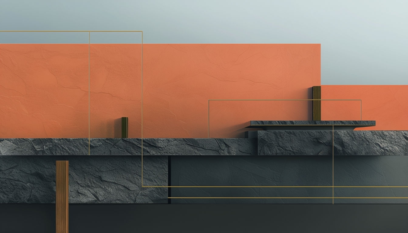 Minimalist Balinese Temple Inspired Geometric Wallpaper Virtual Backgrounds
