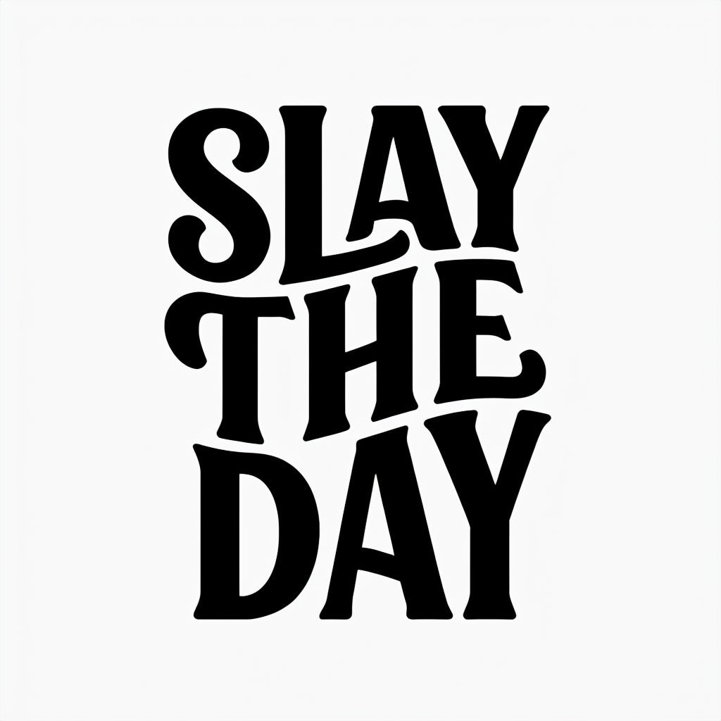 Bold Minimalist 'Slay The Day' Motivational Sticker