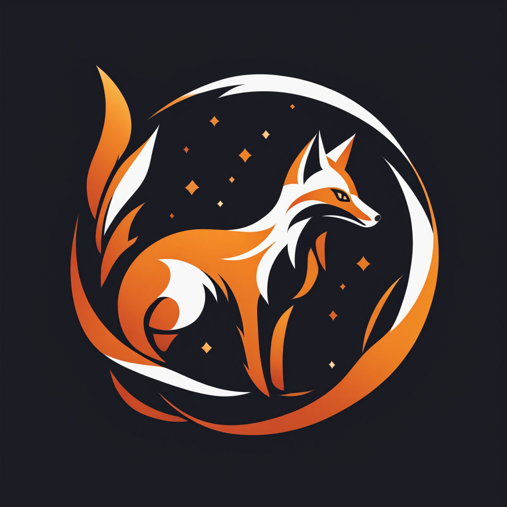 Negative space full body fox logo by Ilarion Ananiev - Playground