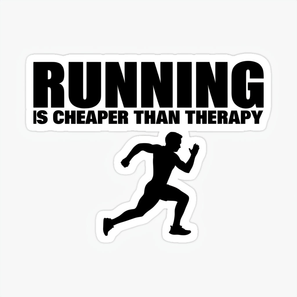 Motivational Running Silhouette Sticker: Is Cheaper Than Therapy