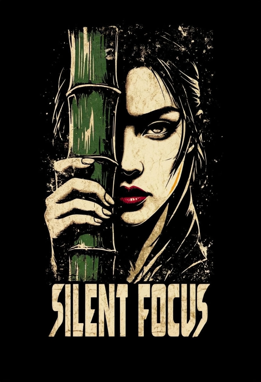 Intense Graphic Novel Style Silent Focus T-Shirt