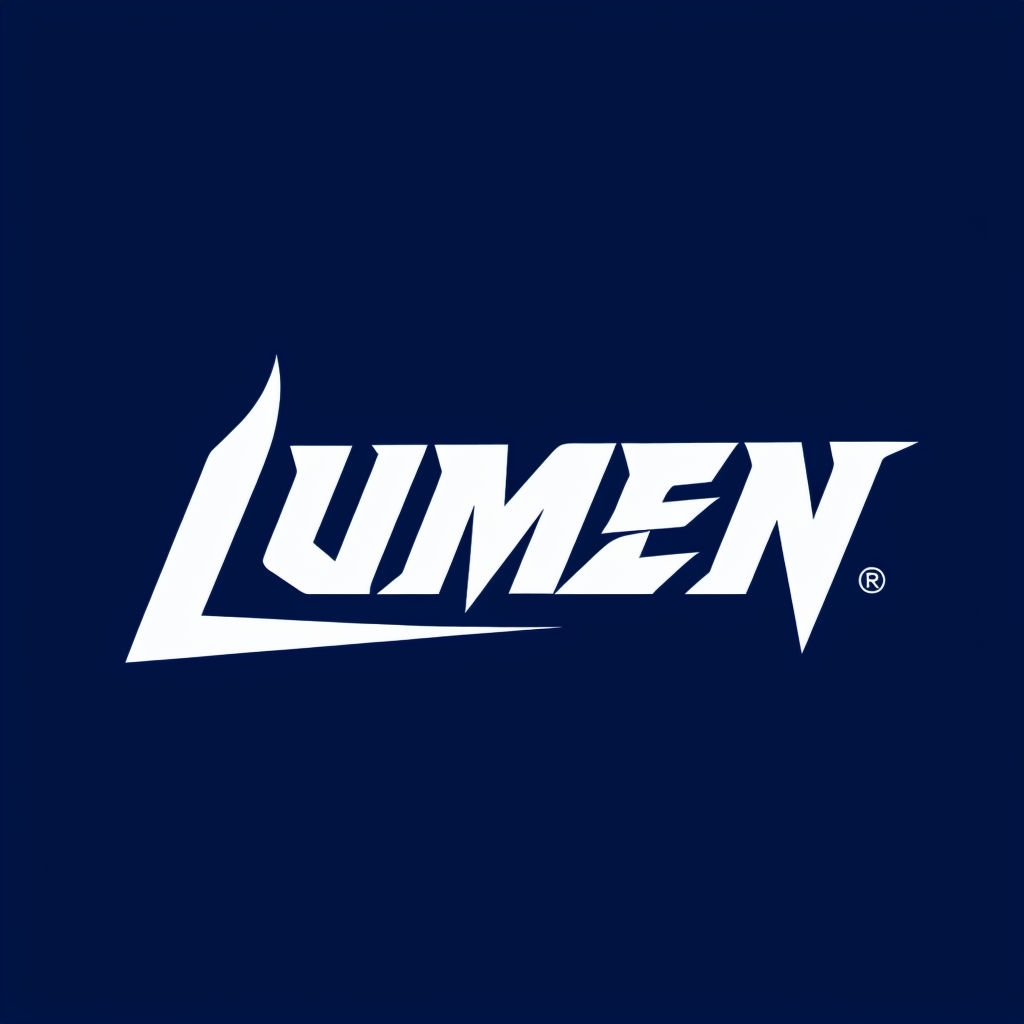 Bold LUMEN Logo with Modern Design against Midnight Blue Background Logo