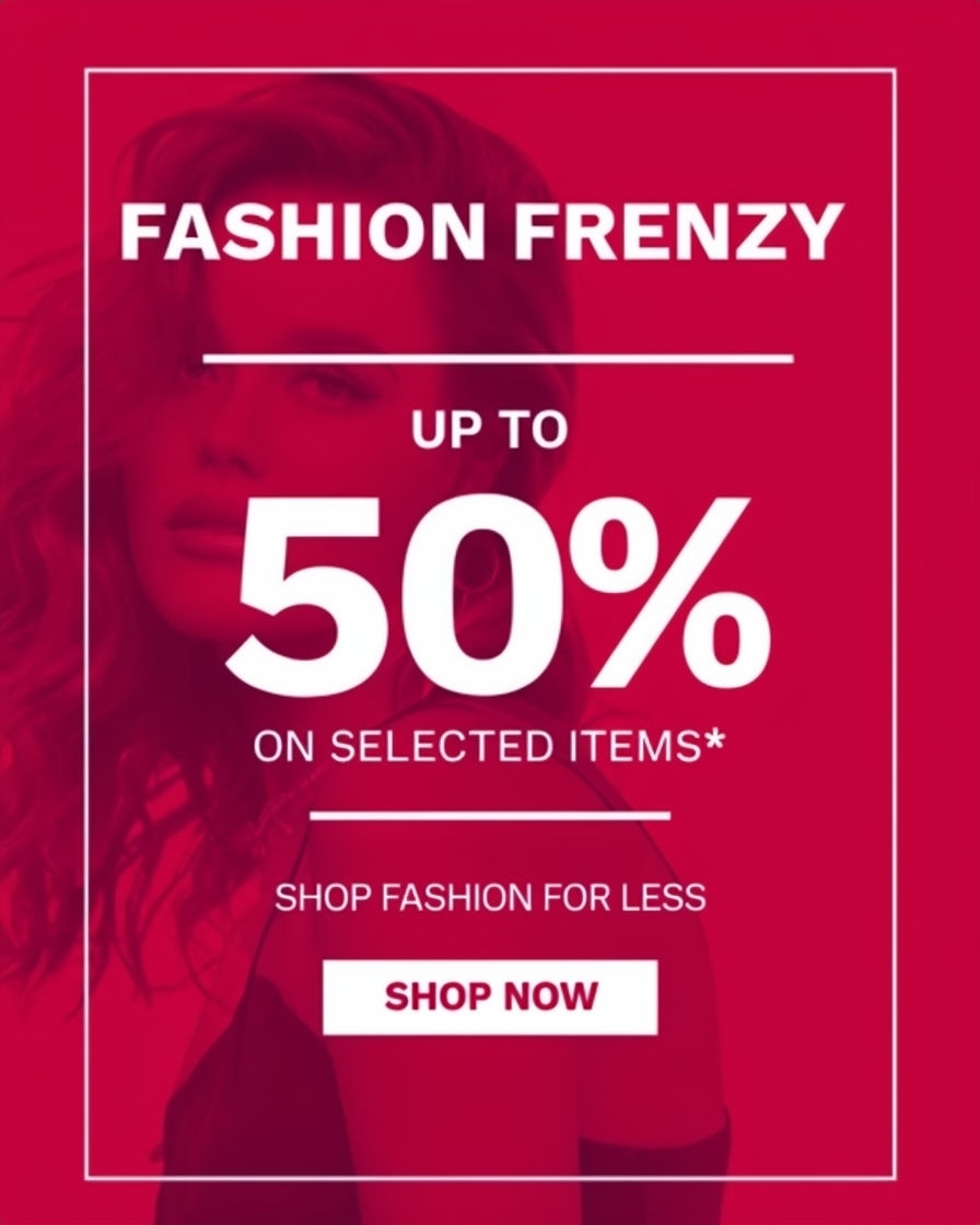 Vibrant Fashion Frenzy Promotional Discount Advertisement Ads