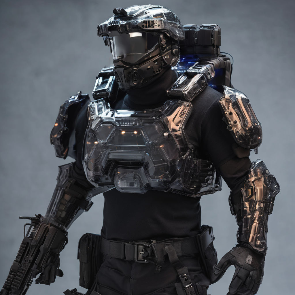 Tactical military armor with high tech and cables made from ... by Sao ...