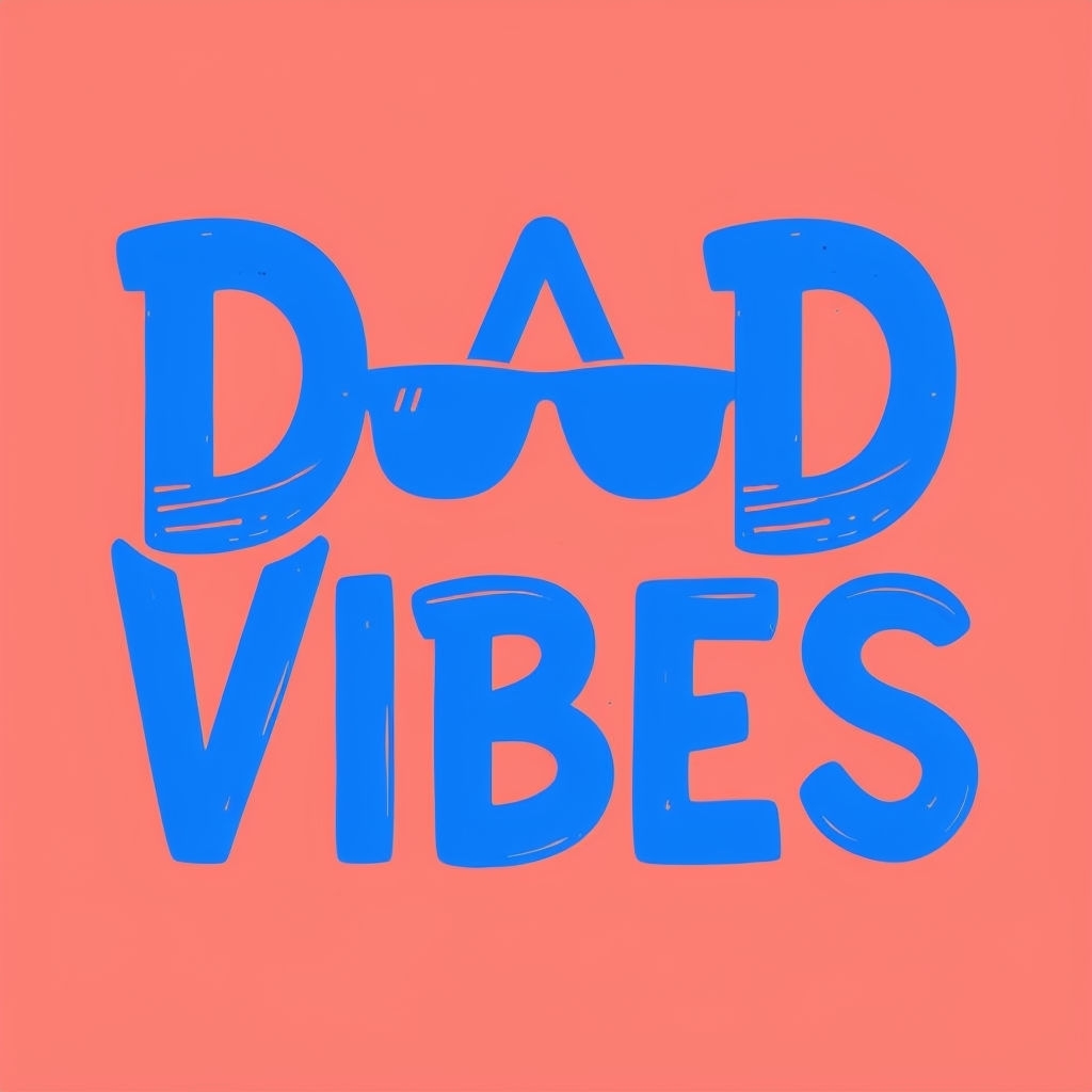 Bold Dad Vibes Logo with Sunglasses Casual T-Shirt