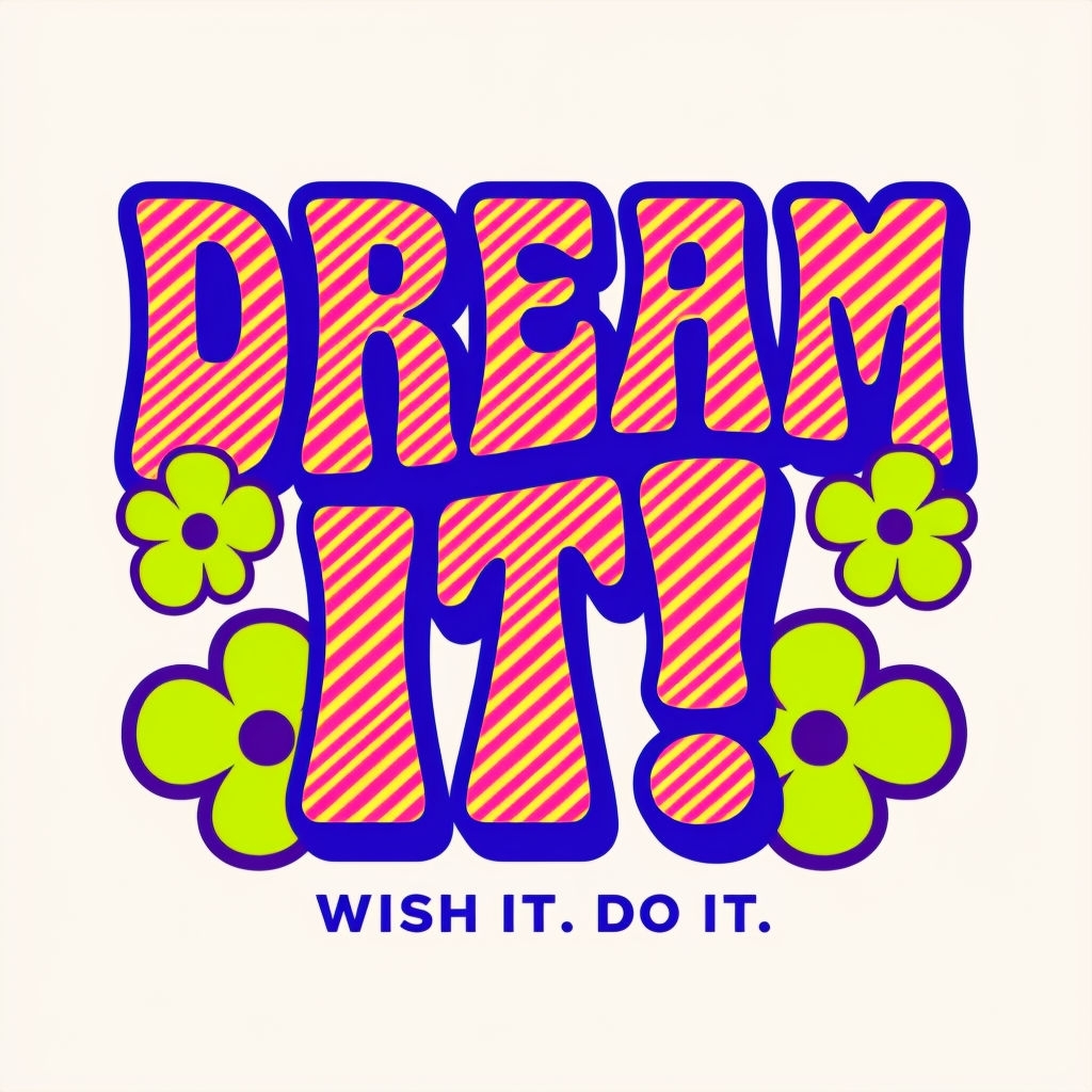 Vibrant Retro Dream It Motivational T-Shirt