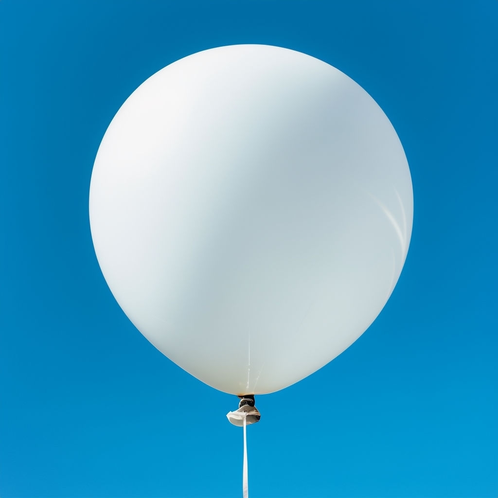 Minimalist White Balloon Photography on Sky Blue Background Mockup