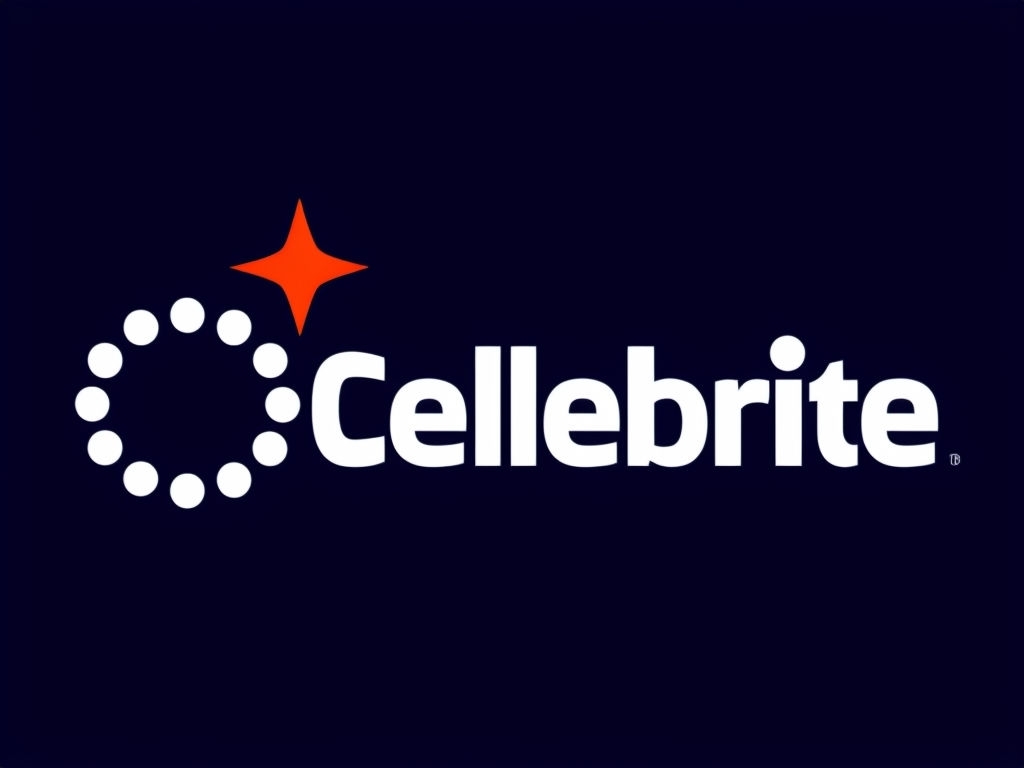 Modern Minimalist Cellebrite Logo Design on Dark Background Logo