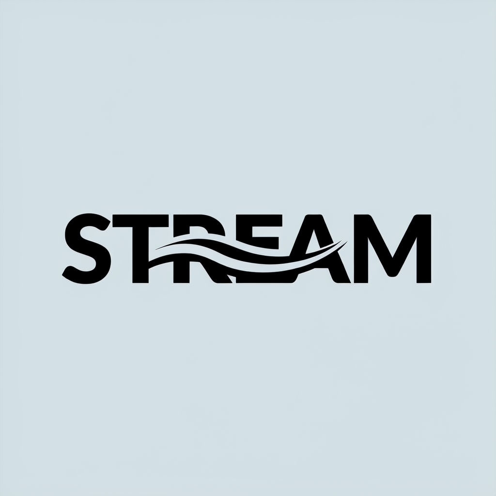 Modern Fluid STREAM Logo Design with Integrated Wave Graphic Logo