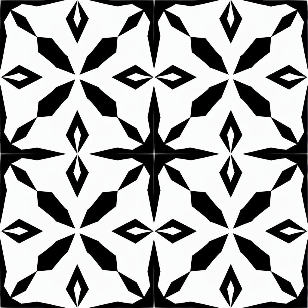 Bold Black and White Geometric Pattern Design Seamless Pattern