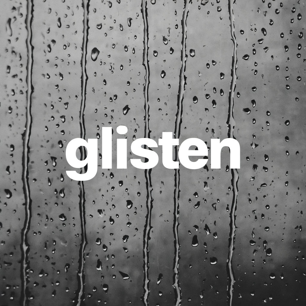 Glisten: Reflective Rainy Window Black and White Album Cover