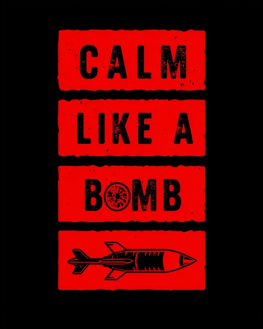 Calm Like a Bomb Distressed Typography Art Poster