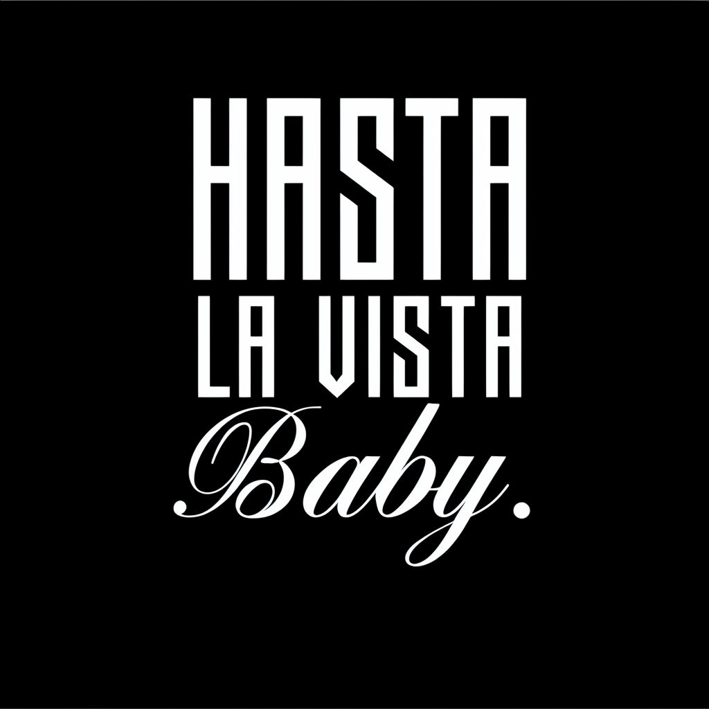 Modern Minimalist Hasta La Vista Baby Typography Poster