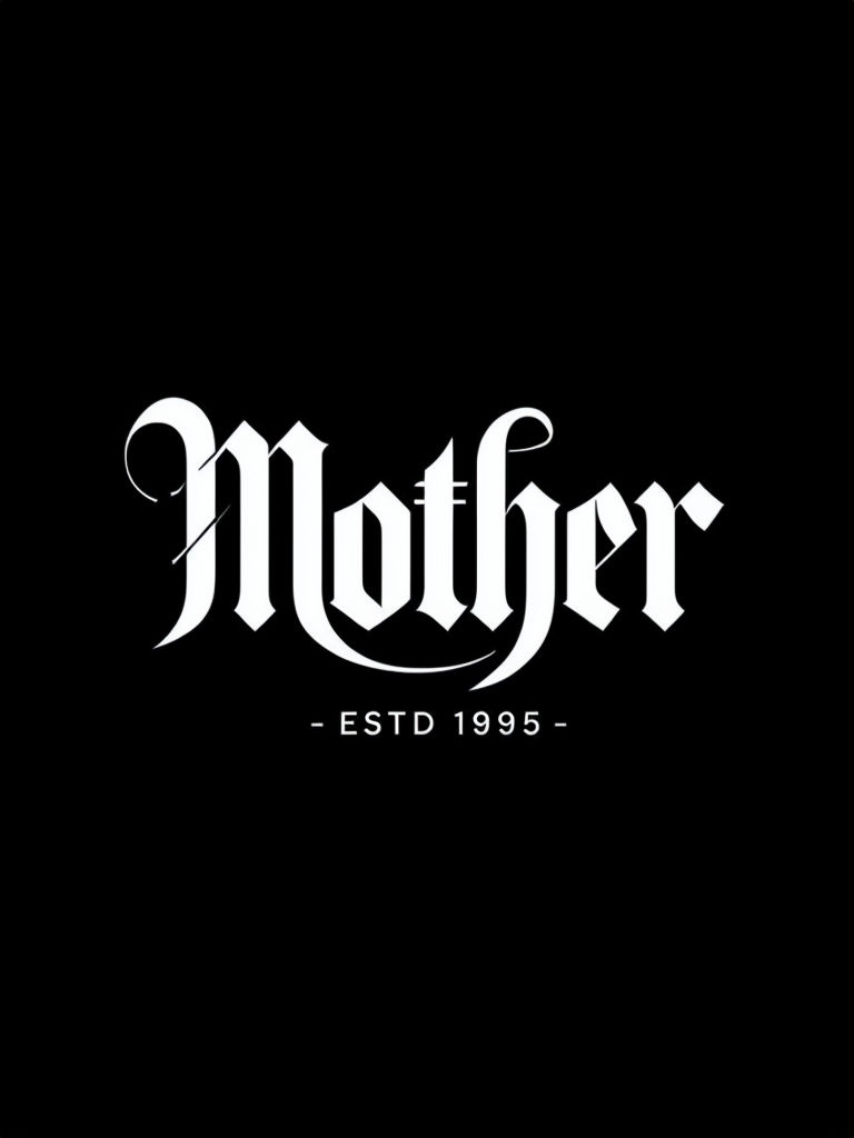 Elegant Gothic Mother Logo Design T-Shirt
