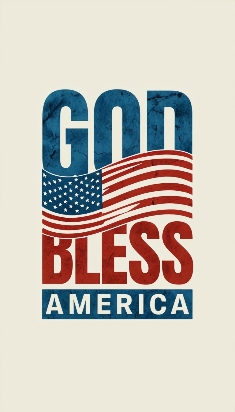 Patriotic God Bless America Design with American Flag Phone Case Cover