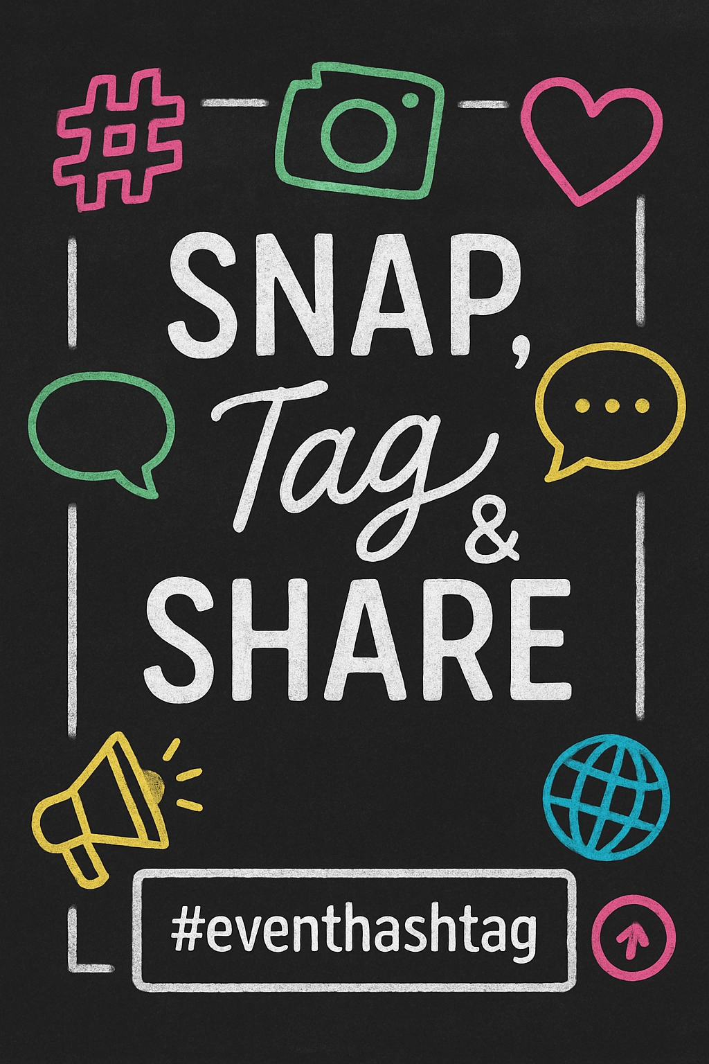 Snap Tag & Share Event Promotion Graphic for Social Media Event Signs