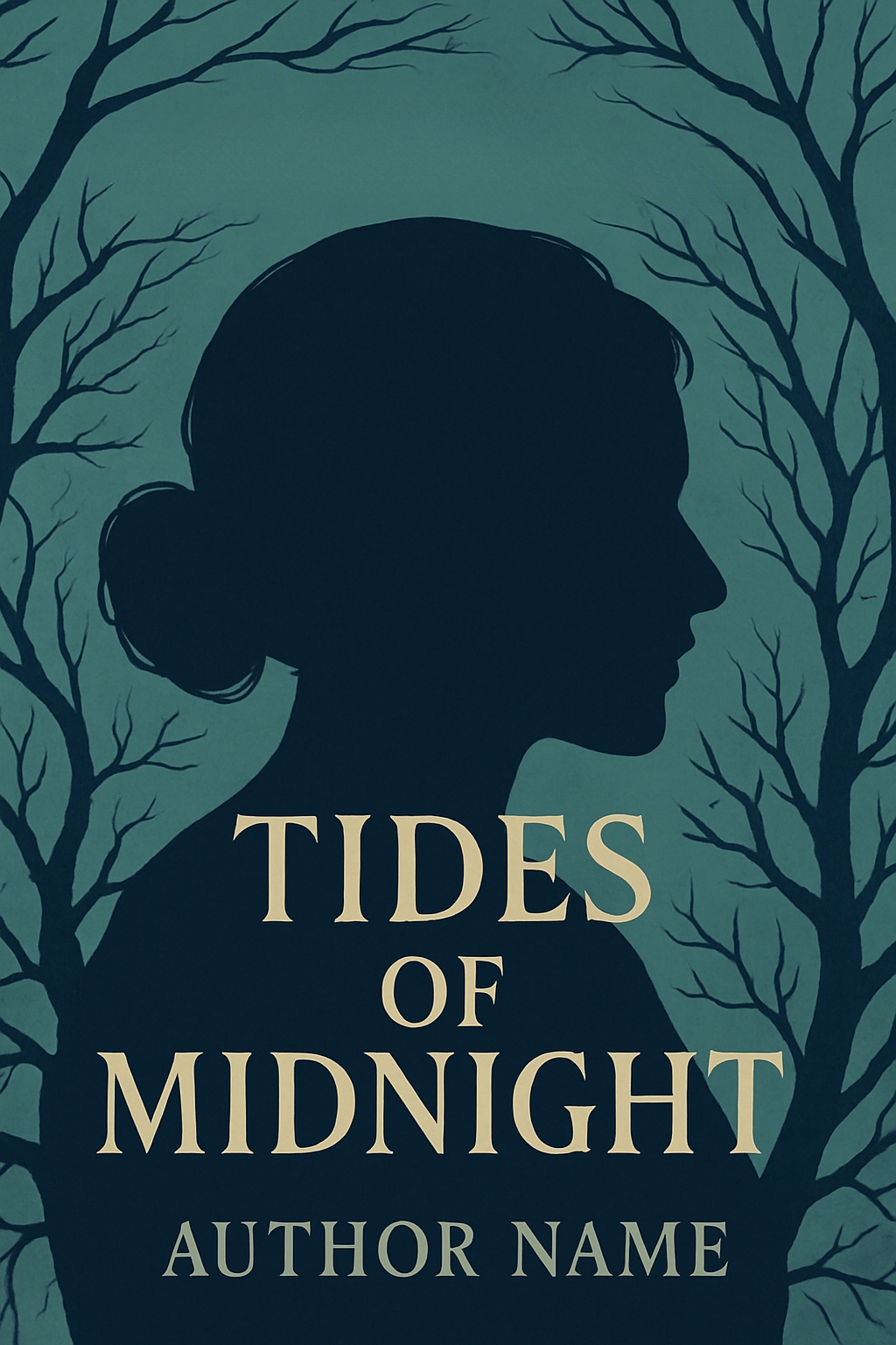 Tides of Midnight Minimalist Book Cover Design EBook Cover
