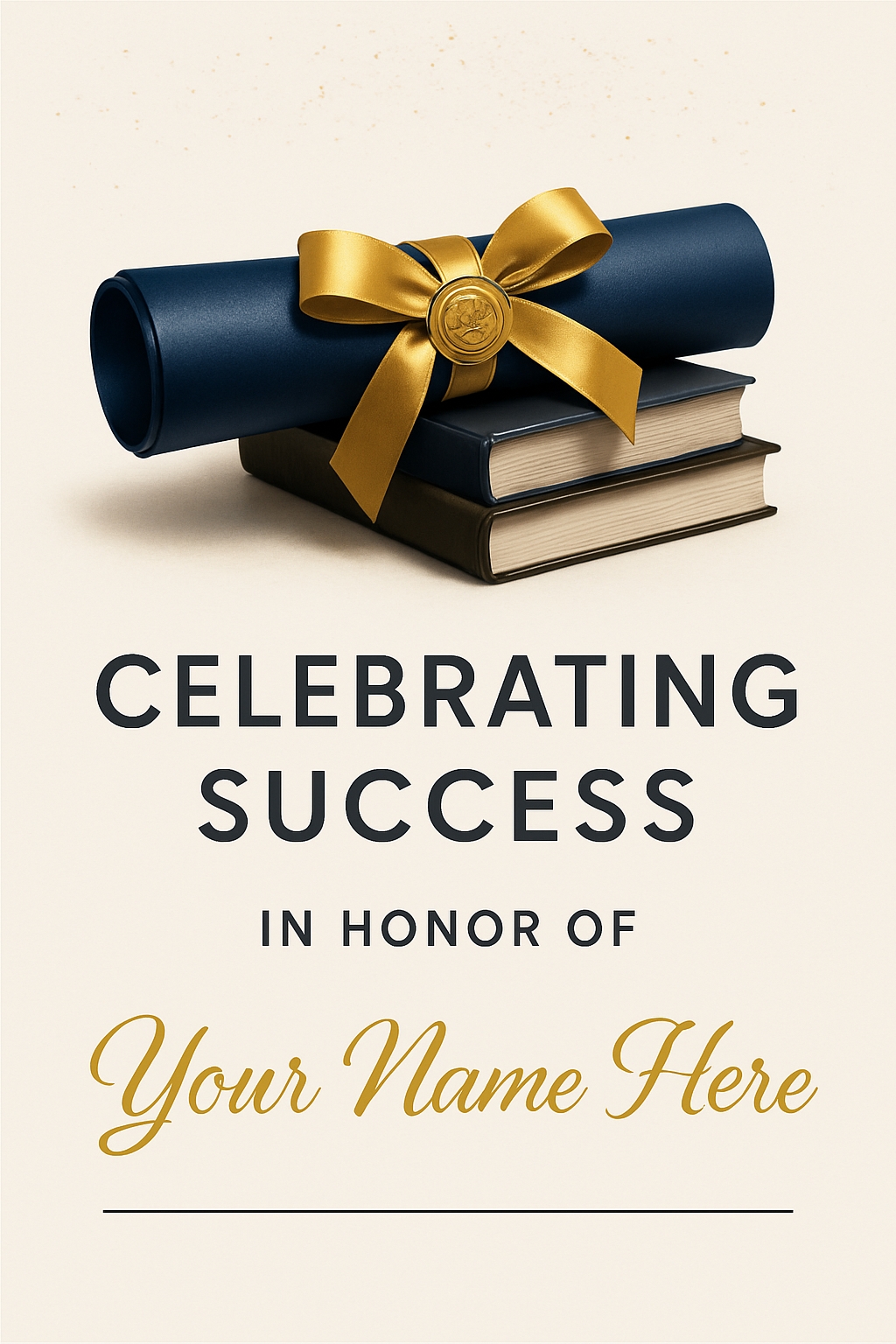 Elegant Graduation Celebration Diploma Design Event Sign