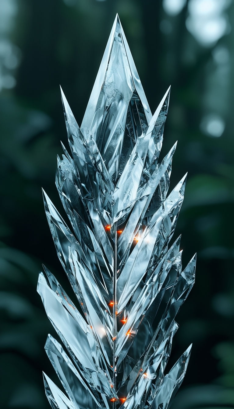 Sharp Frozen Feather Abstract Mobile Wallpaper Design
