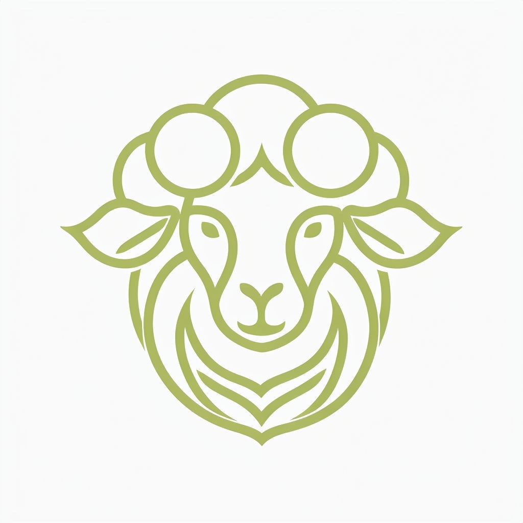 Elegant Minimalist Sheep Face Logo Design