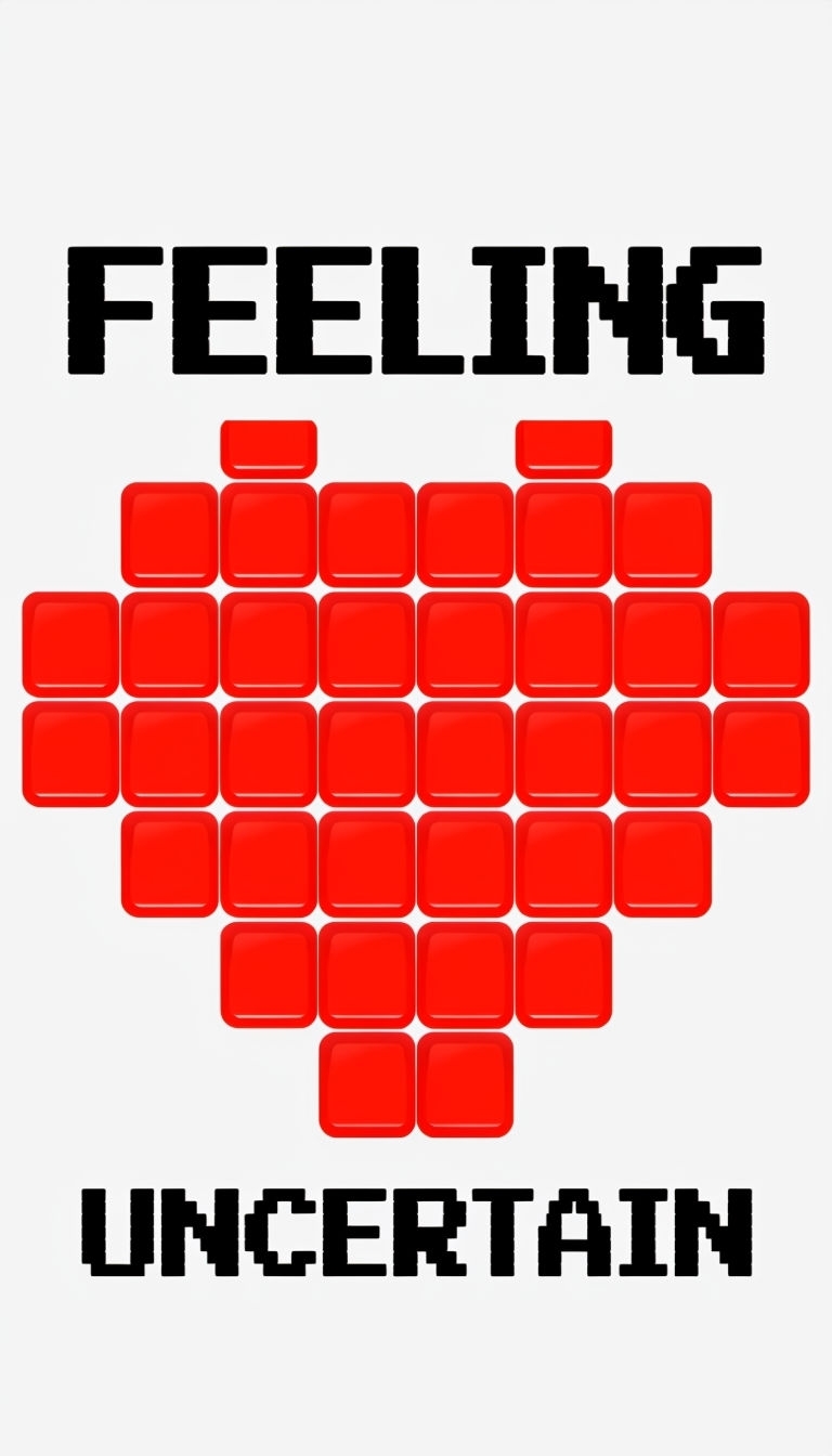 Retro Pixel Art Feeling and Uncertain Heart Mobile Wallpaper
