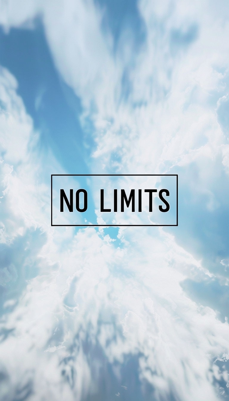 Motivational No Limits Message on Soft Blue Sky Background Social Media Post
