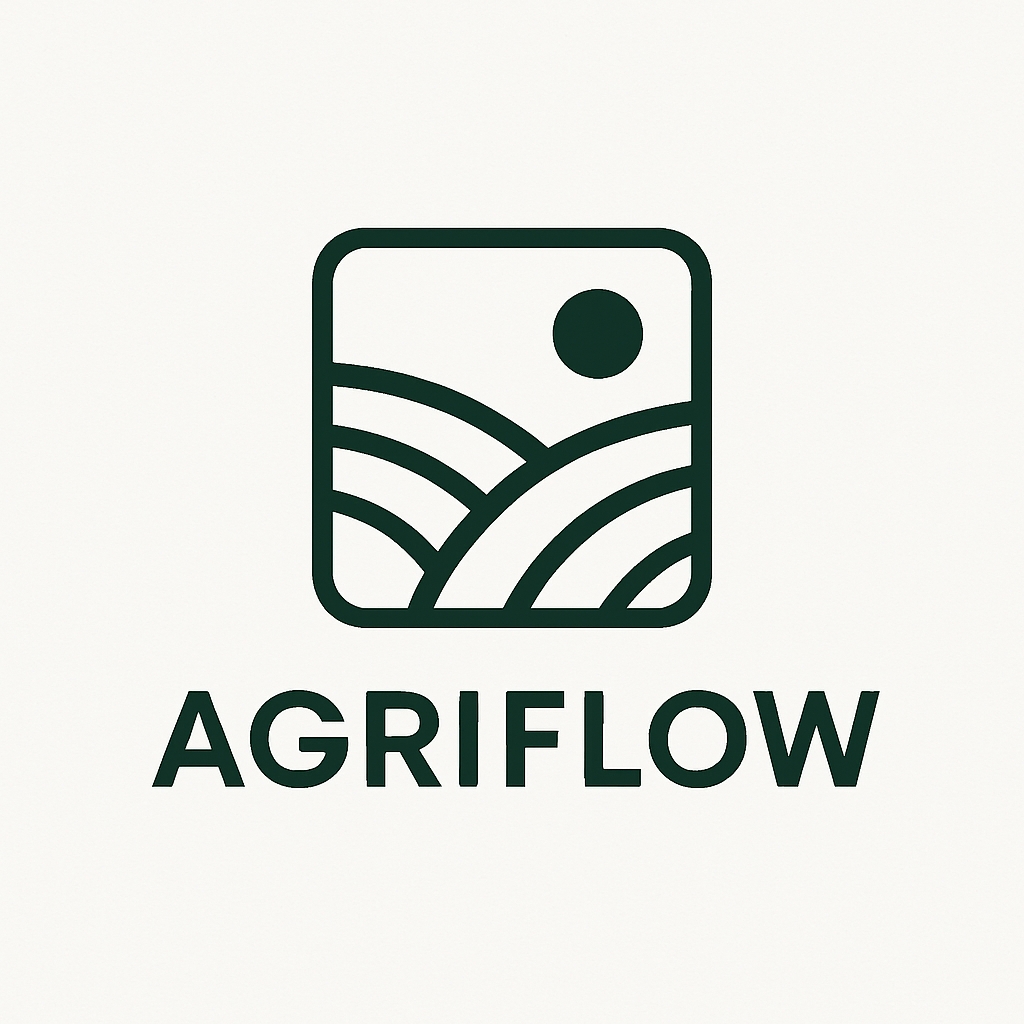 minimalist agriflow logo with square angular icon design