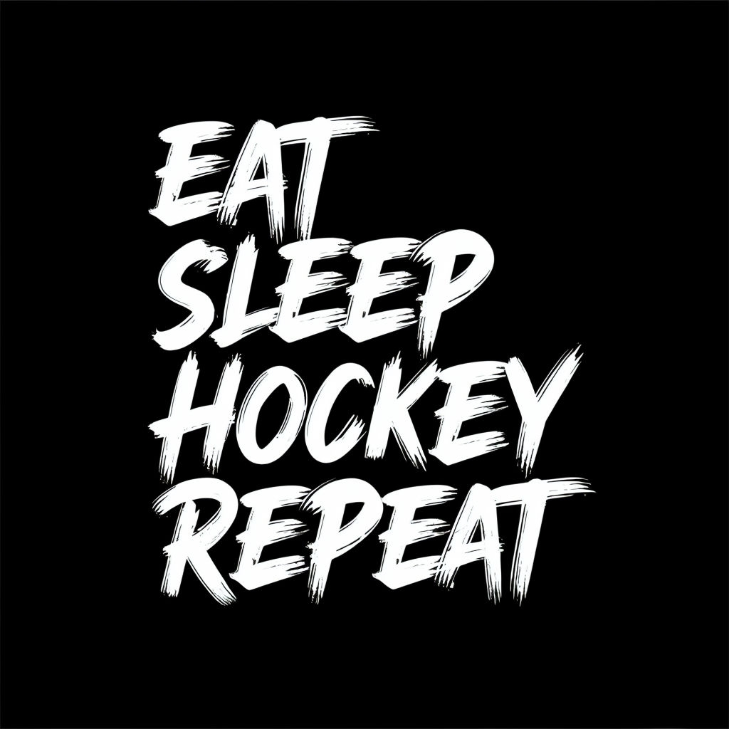 Eat Sleep Hockey Repeat Motivational Graphic T-Shirt