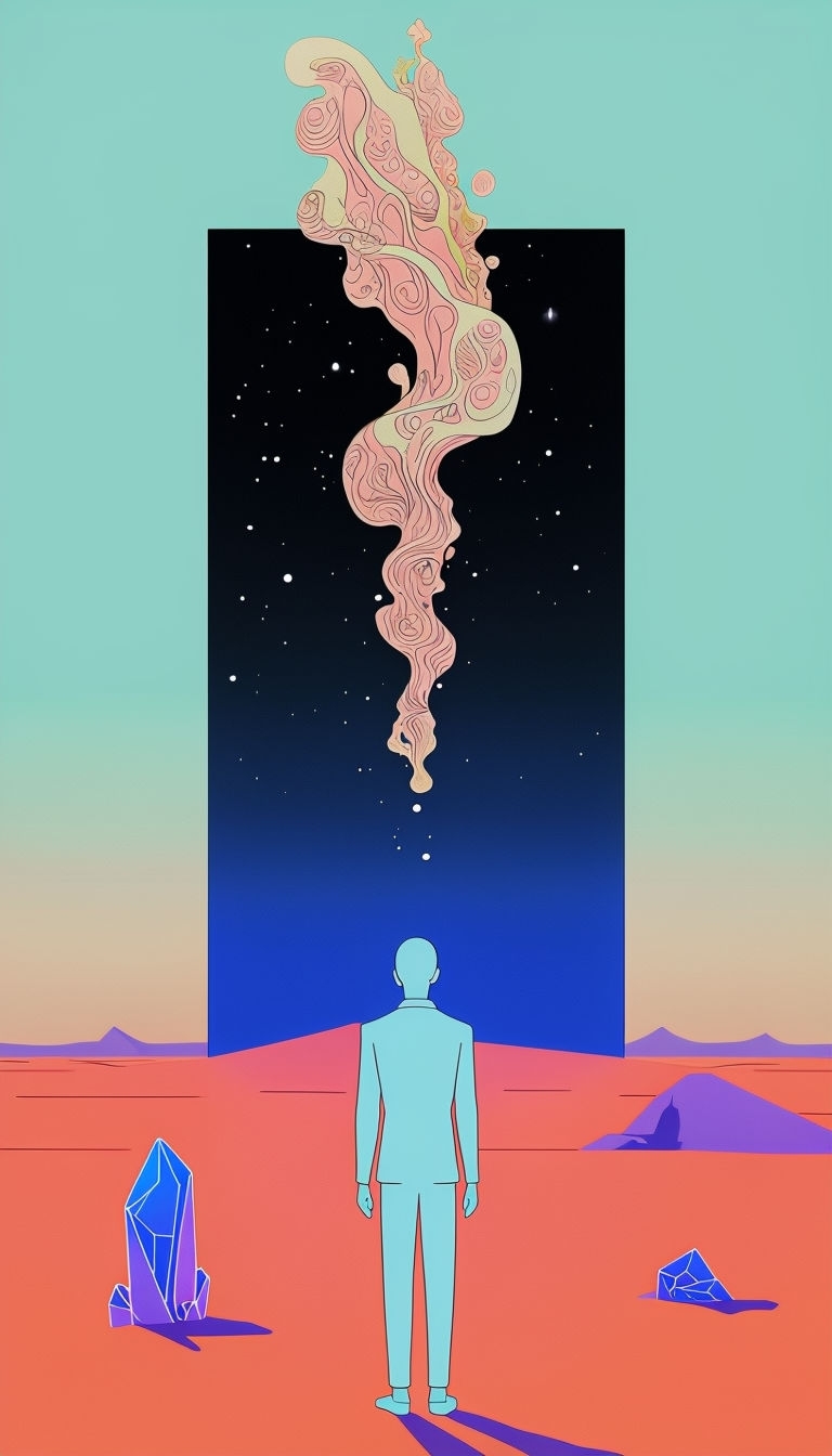Surreal Portal to Another Dimension with Cosmic Landscape Mobile Wallpaper