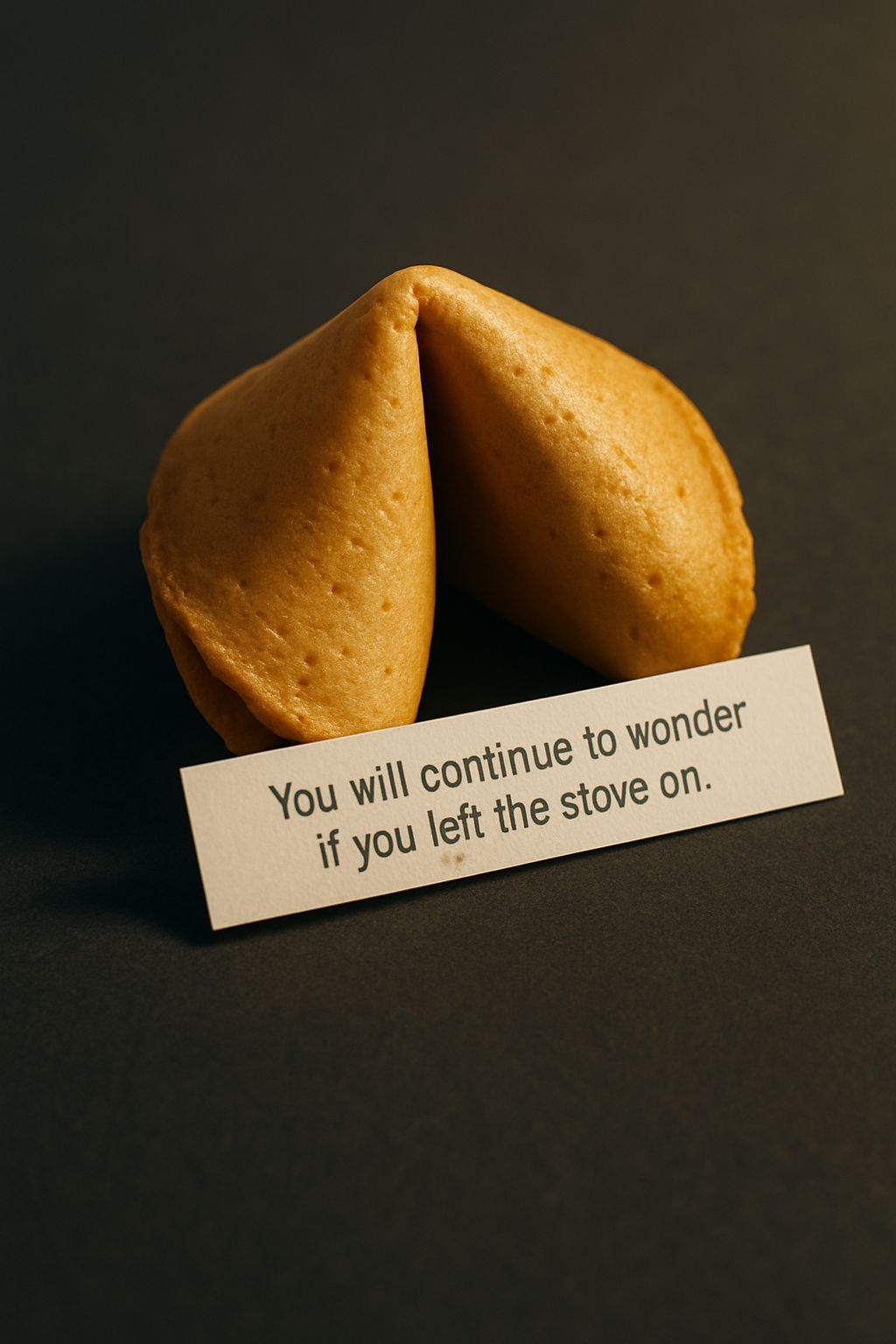 Close-Up Fortune Cookie with Humorous Message Poster