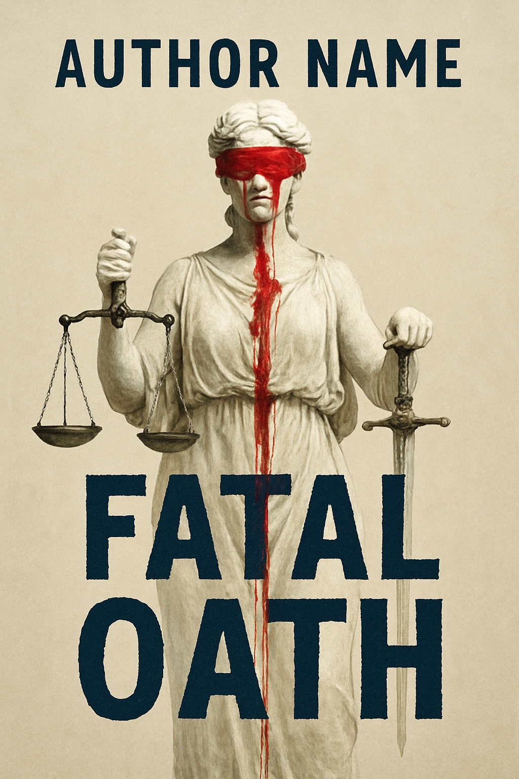 Dramatic Lady Justice EBook Cover with Crimson Accents
