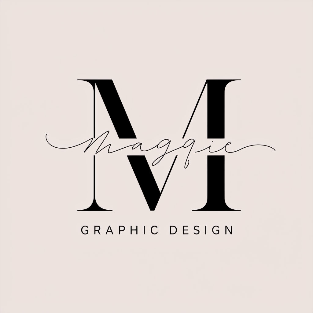 Elegant Minimalist M with Maggie Graphic Design Logo