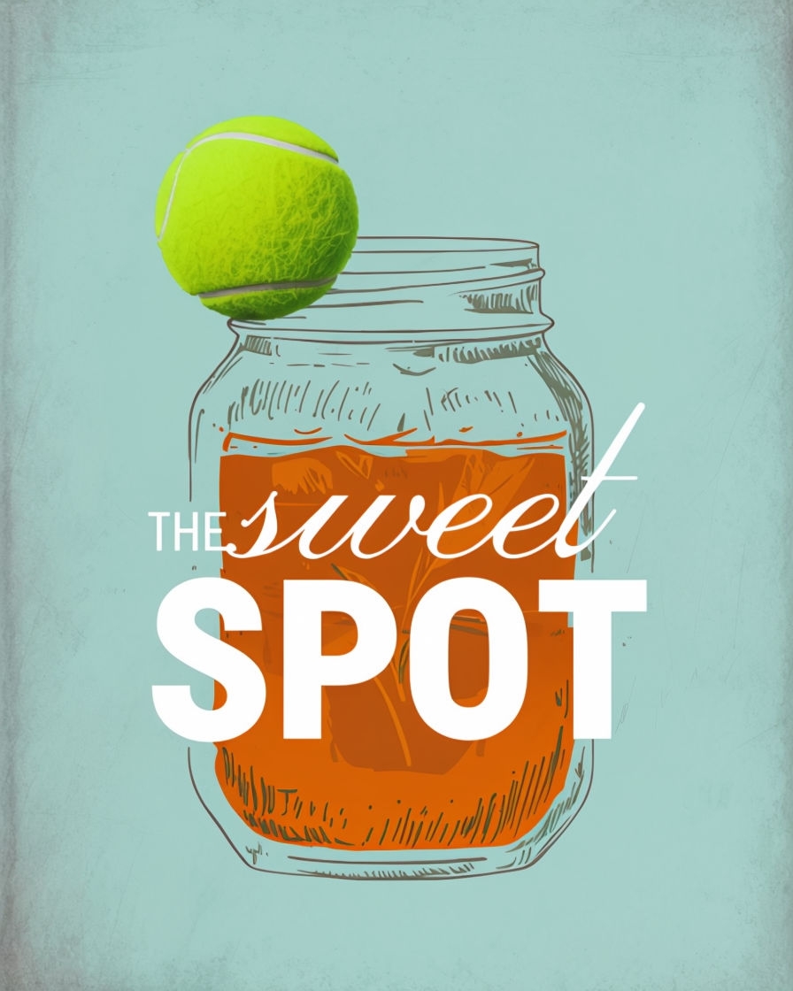 Minimalist Mason Jar Iced Tea with Sweet Spot Text Poster