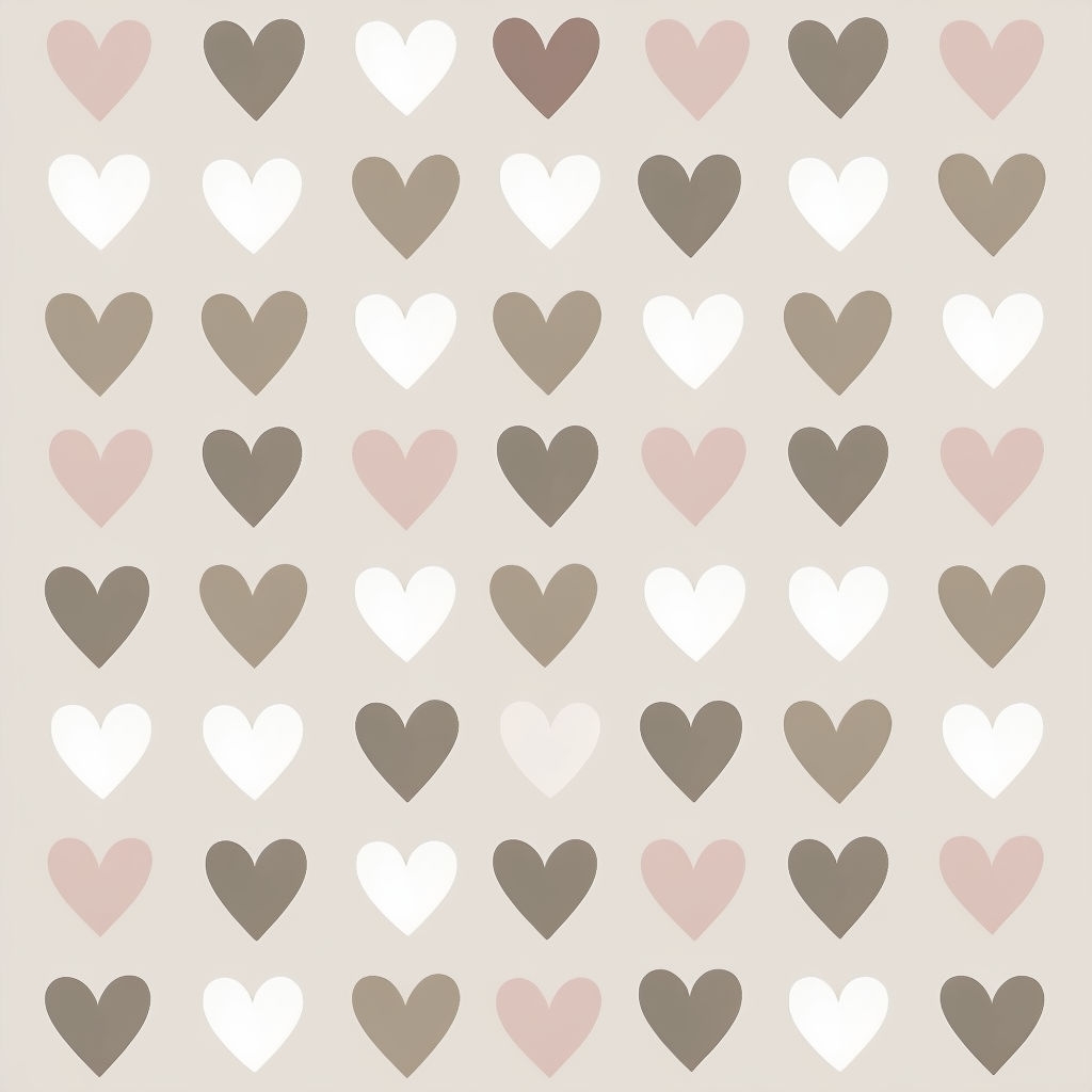 Minimalist 6x6 Heart Pattern on Light Beige Background Seamless Pattern