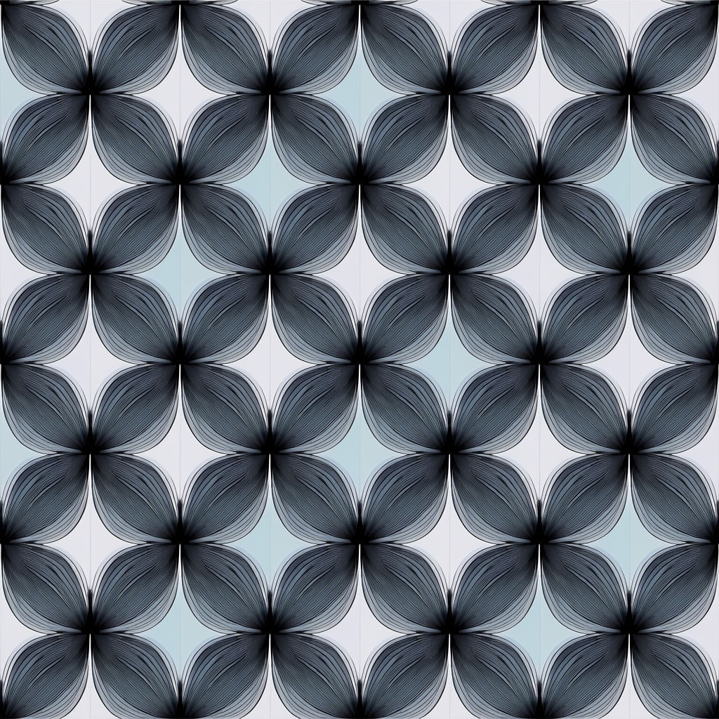 Elegant Teardrop Geometric Pattern in Cool Tones Seamless Pattern
