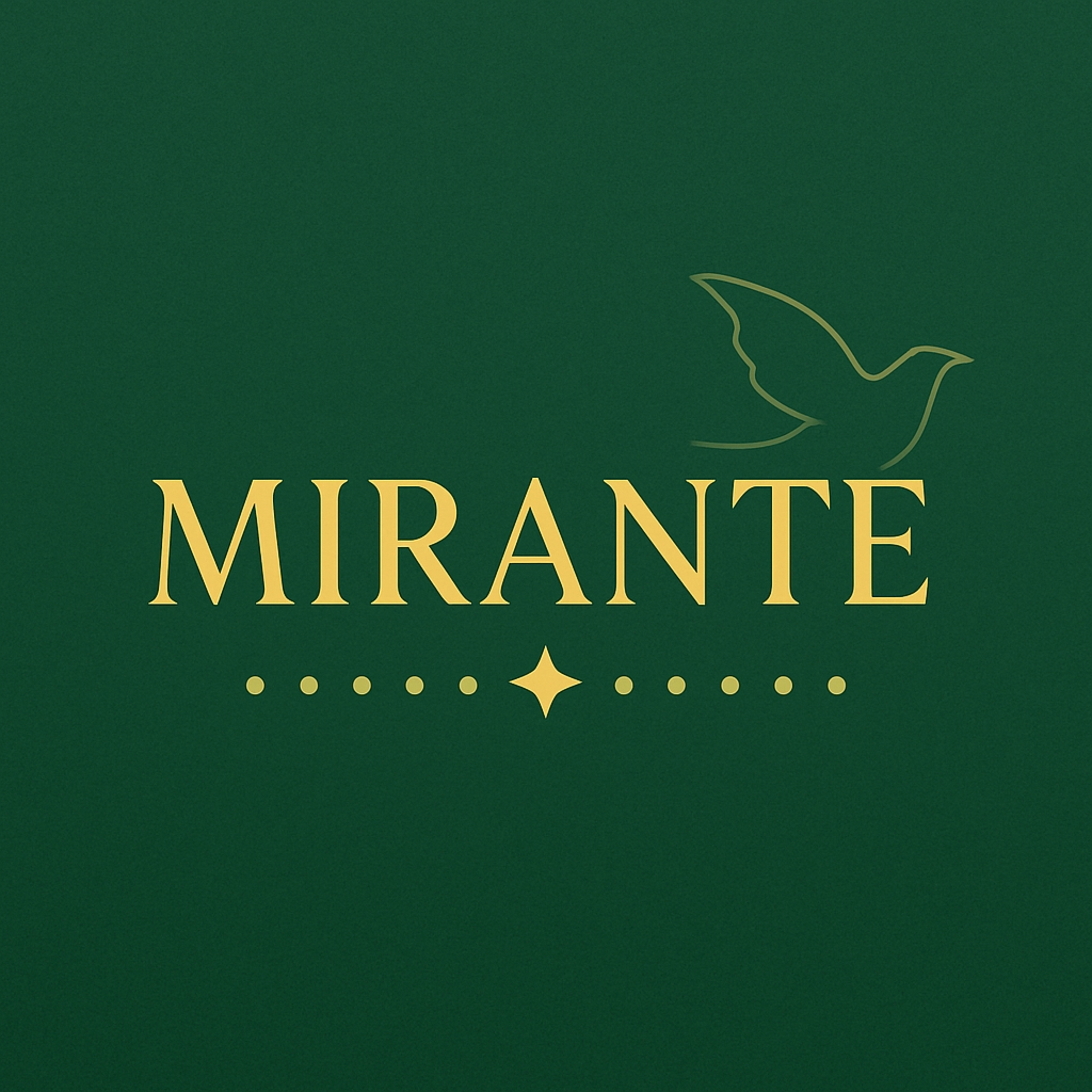 Elegant Minimalist Mirante Logo with Dove and Gold Elements