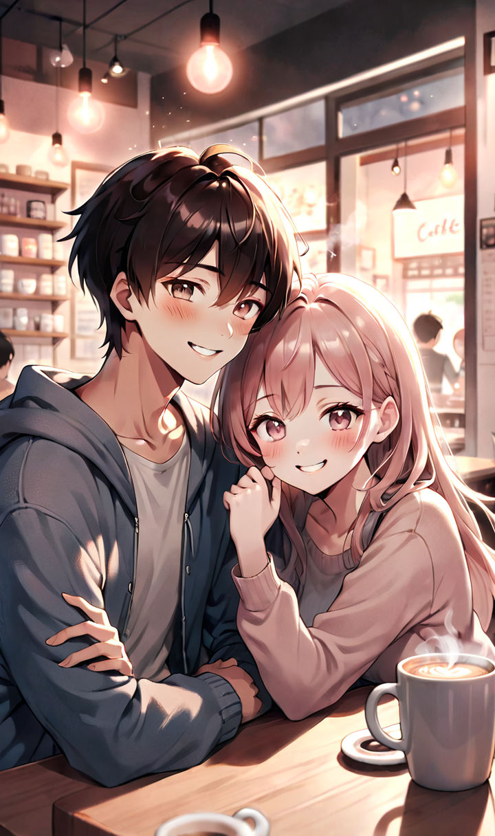 happy cute anime couple