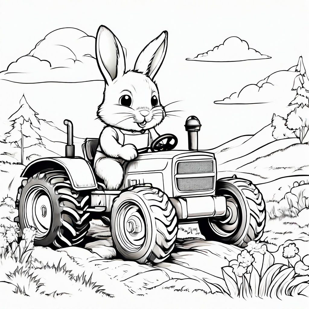 Black and white line drawing for coloring book of a cartoon by