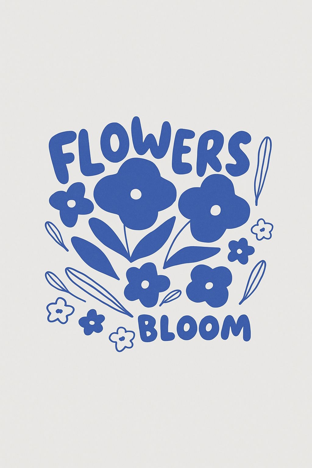 Playful Minimalist Flowers Bloom Graphic Design T-Shirt