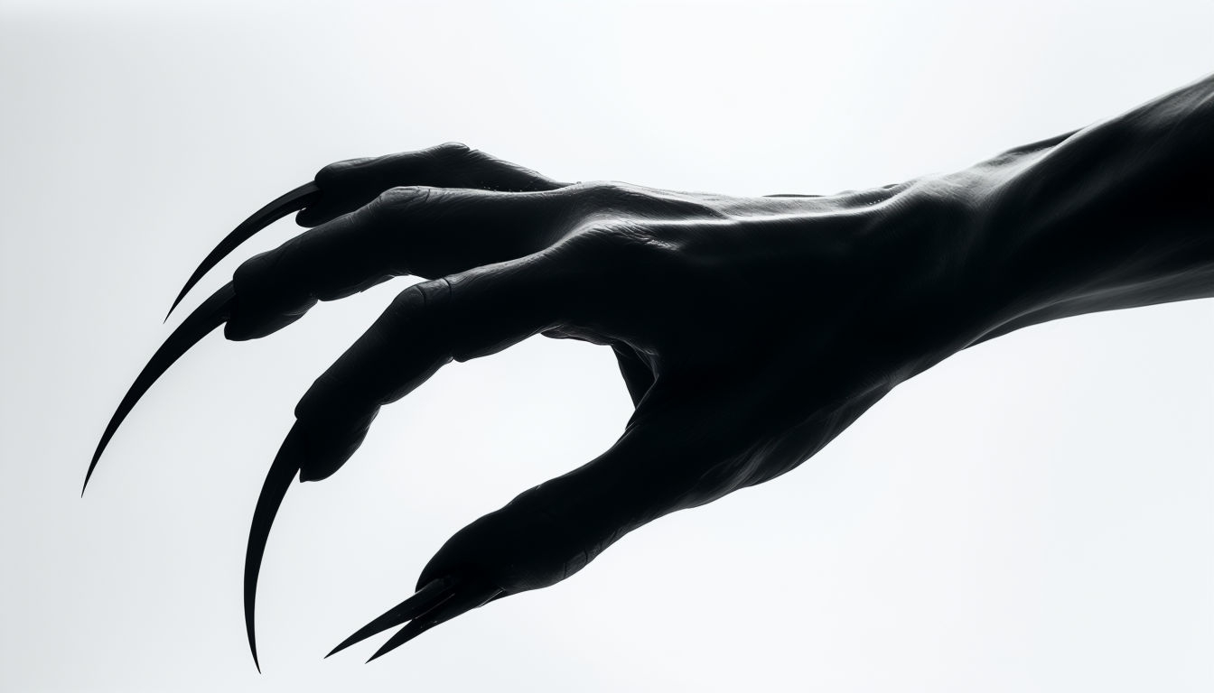 Sinister Creature Hand Close-Up for Dark Fantasy Backgrounds