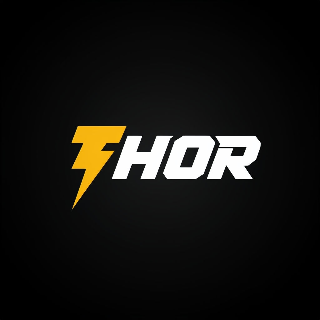 Bold Modern Thor Lightning Bolt Logo Design