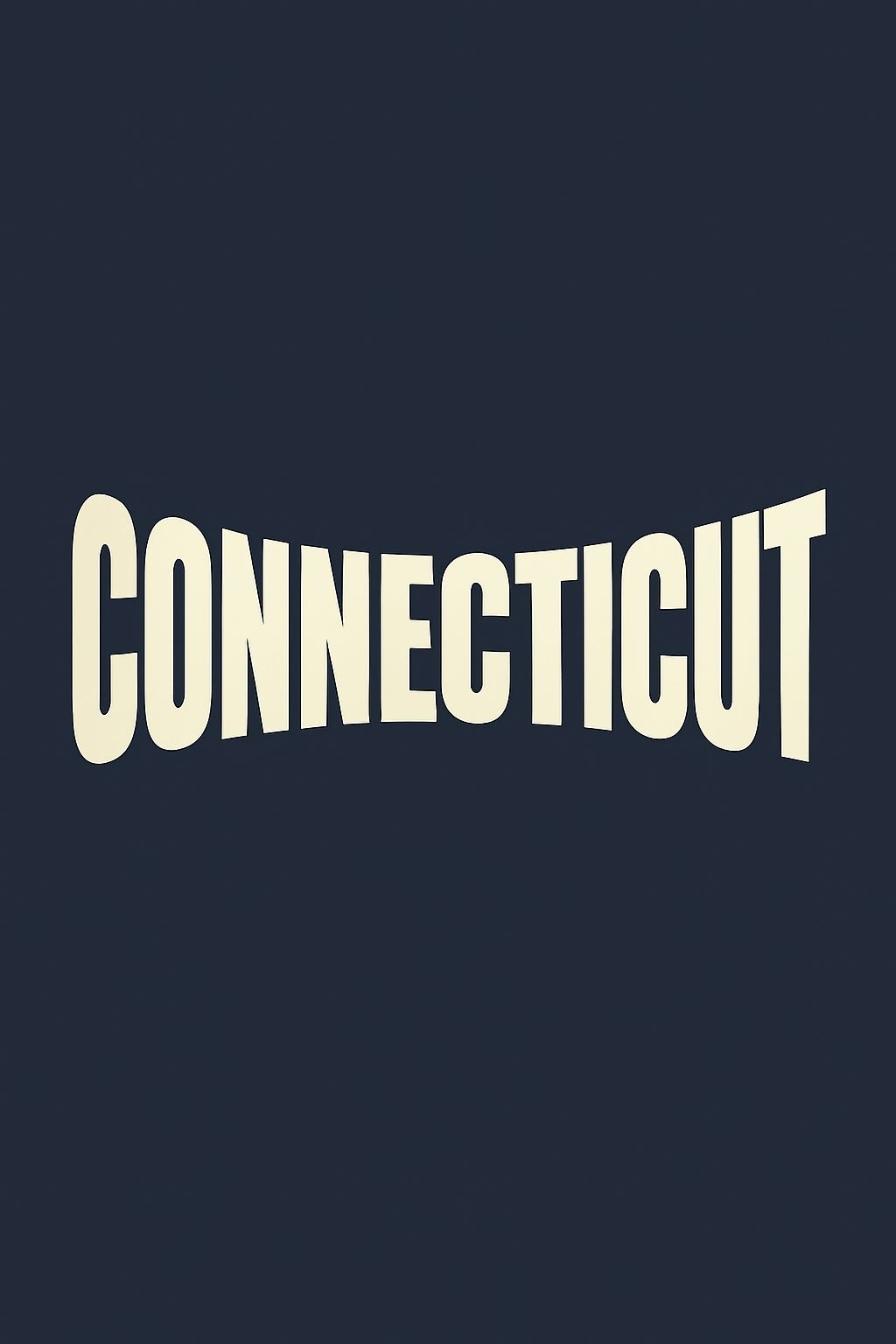 Bold Connecticut Text Design on Navy Blue Background T-shirt