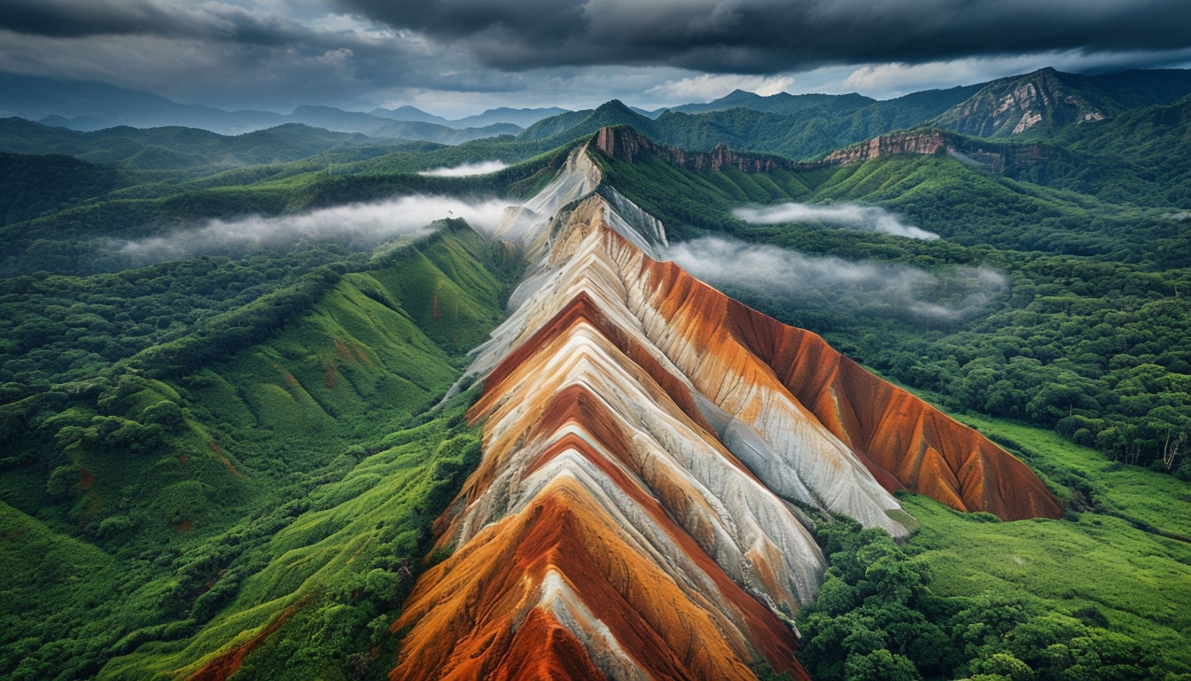 Stunning Aerial View of Colorful Geological Formation Backgrounds