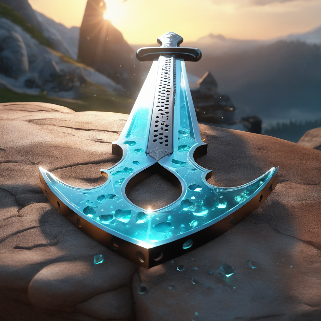 A greatsword with wide holes in the blade by Simon Green - Playground