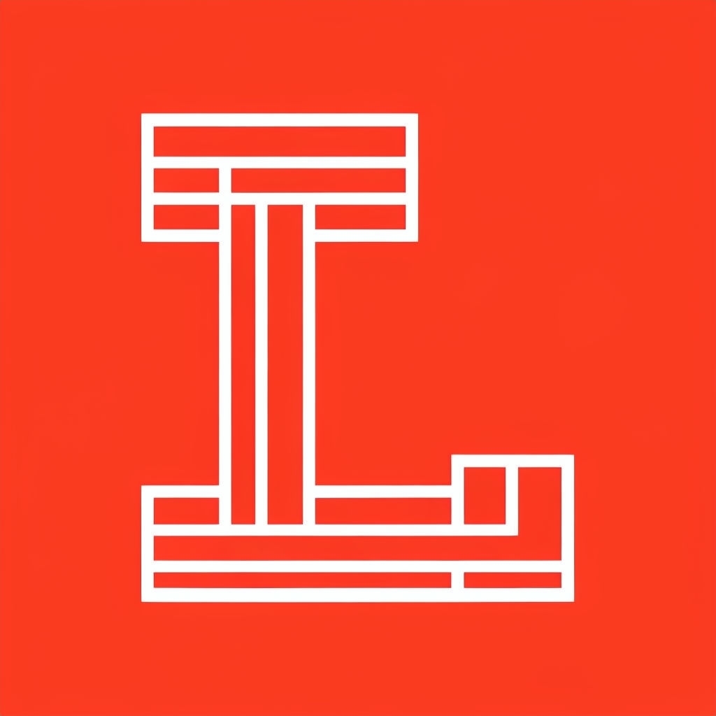 Bold Minimalist Red and White L Monogram Logo Design Monogram