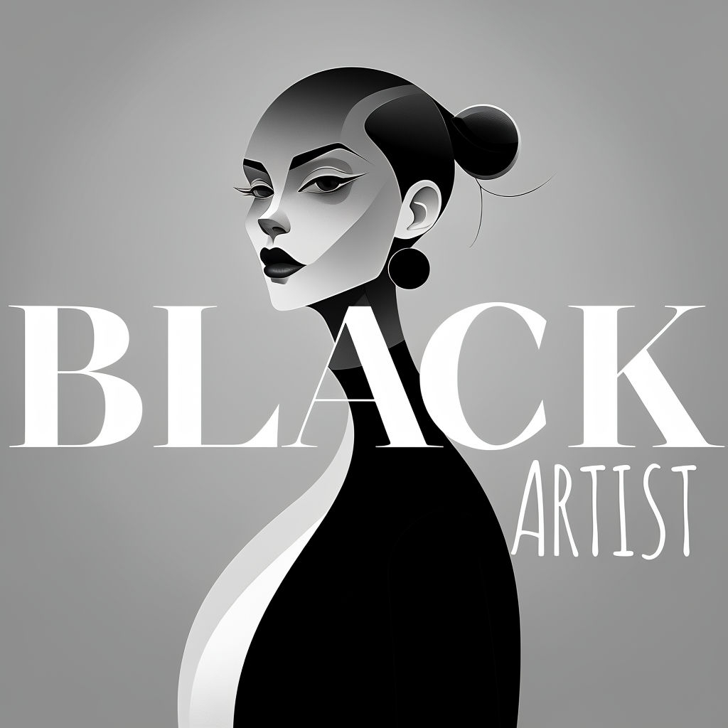 Abstract Female Figure with Bold Black Artist Text Album Cover