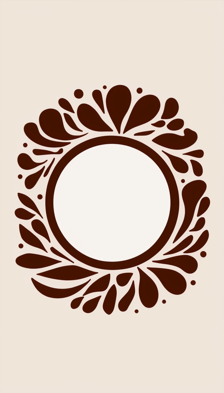 Minimalist Chocolate Brown and Beige Circular Illustration Social Media Post
