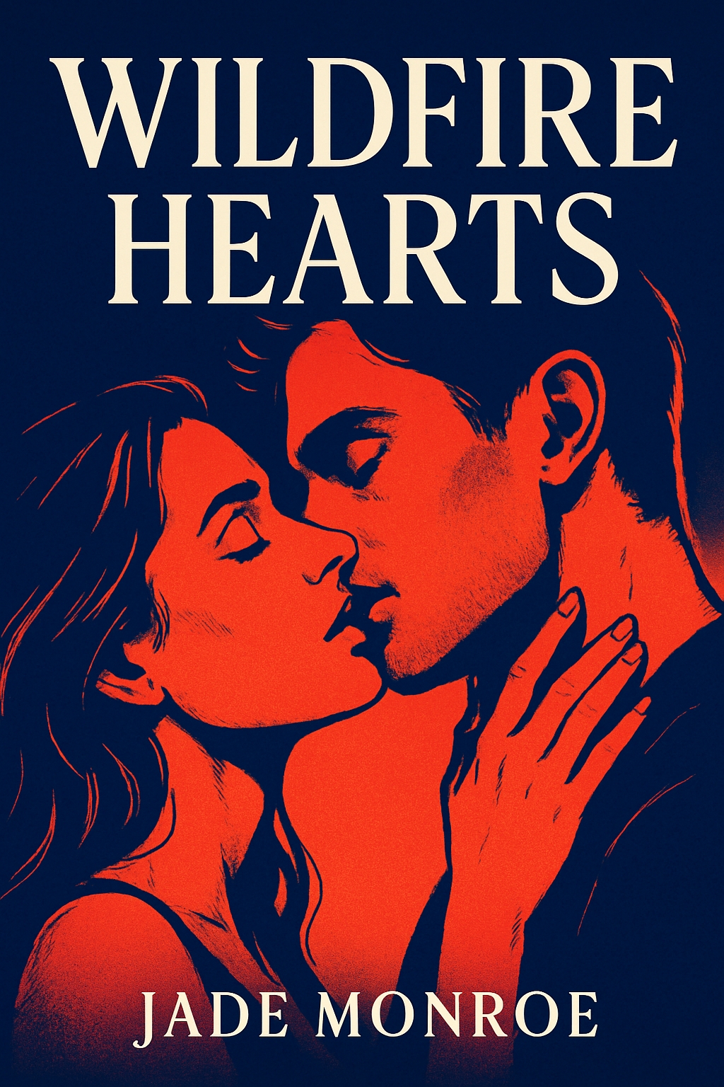 Passionate Vintage Comic Illustration for Wildfire Hearts EBook Cover